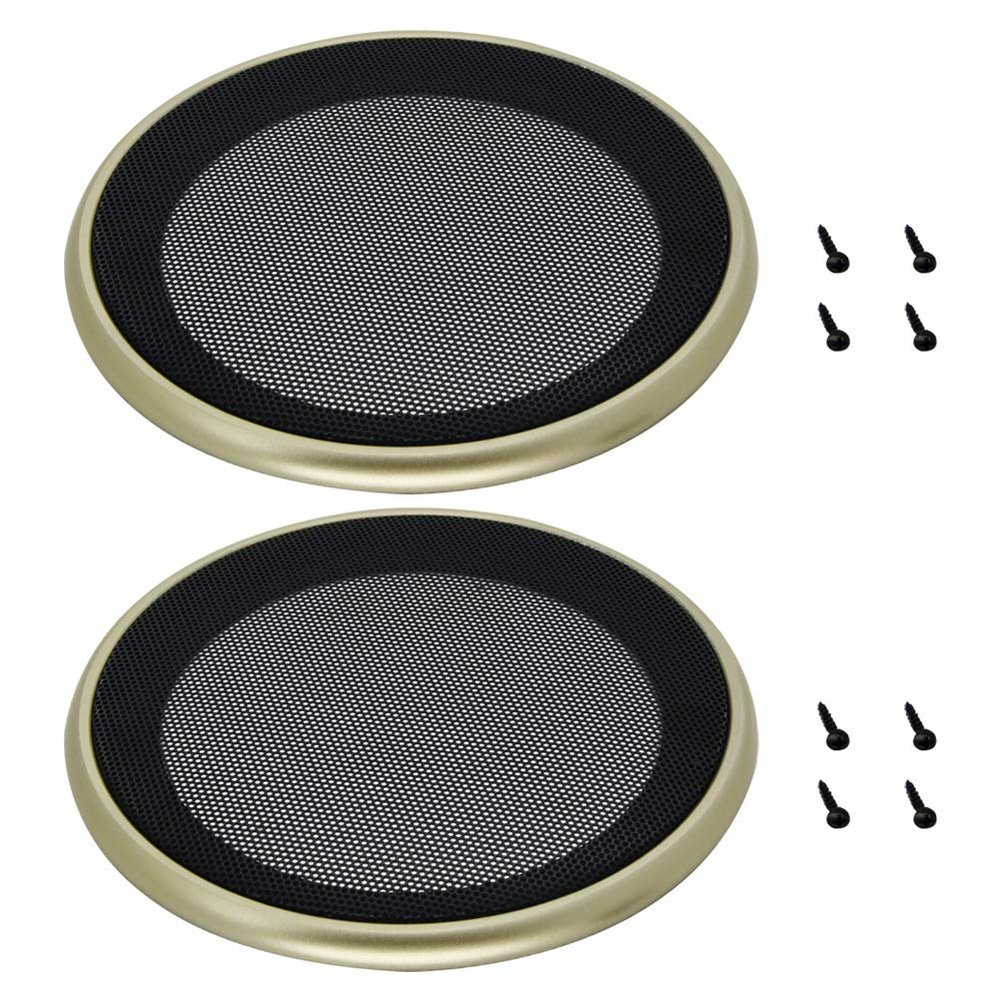 2Pcs 8inch /200mm Speaker Grill Mesh Decorative Circle Woofer Guard Protector Cover Audio Accessories Gold,Aicosineg