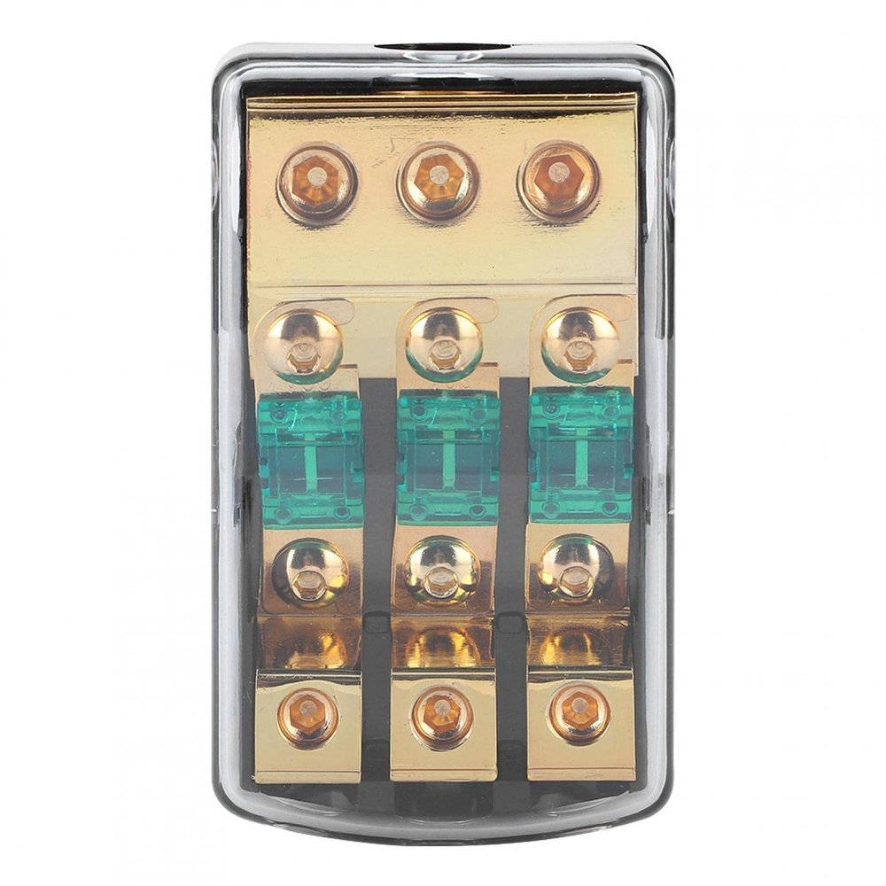 Fuse Boxes Fuse Distribution Block, 0/2/4 Gauge In To 4/8/10 Gauge Out 60A 3 Way Mini ANL Fuse Holder Distribution