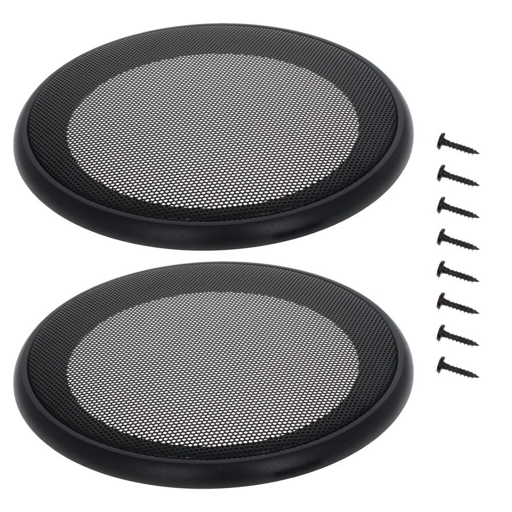 2Pcs 6.5inch Speaker Grill Mesh Decorative Circle Woofer Guard Protector Cover Audio Accessories Black Cloth Cover,Aicosineg
