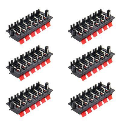 6Pcs 12 Way Jack Socket Spring Push Release Connector Speaker Terminal Strip Block,Aicosineg