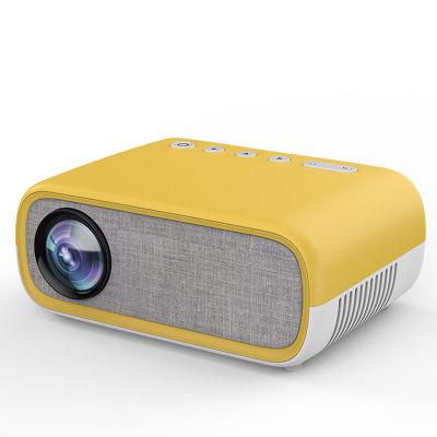 Portable Projector Mini Projector Outdoor HD 1080P Movie Projector Home Theater Video Projector Compatible AV Interface, ADMI Interface, USB Interface, Headphone Interface, Etc,Yellow
