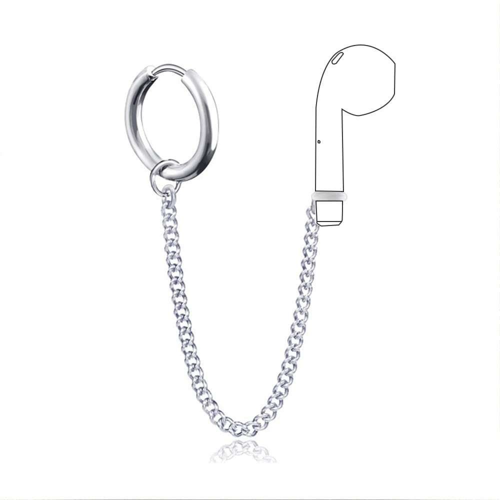 Myshiwu 1 Pair of Stainless Steel Anti-lost Ear Hooks for Earphone Anti-lost Earrings-Model 6