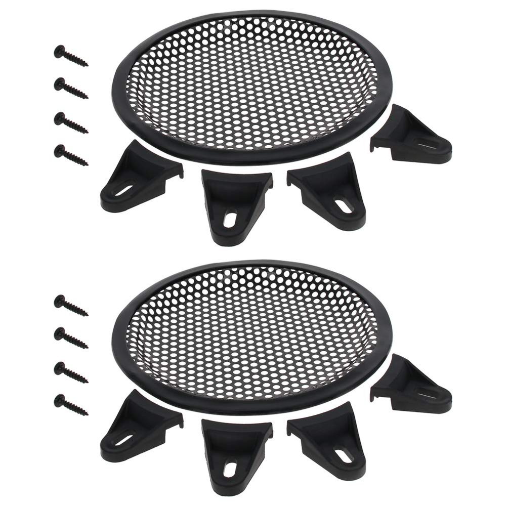 2Pcs 6.5inch /165mm Speaker Grill Mesh Decorative Circle Woofer Guard Protector Cover Audio Accessories Black,Aicosineg