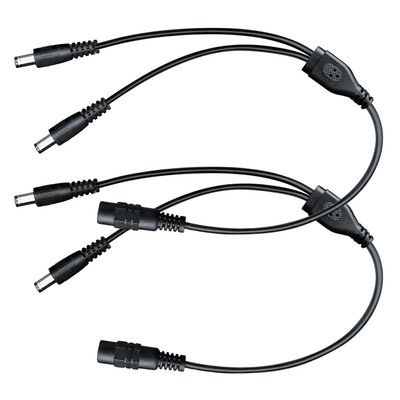 ANLINK 2PCS 1 to 2 Way DC Power Splitter Cable, 1 Female to 2 Male Connector, DC Plug 5.5mm x 2.1mm, 2-Way Power Splitter Cable Y Adapter for LED Strip Light, Router, CCTV Security Camera and More