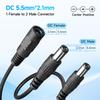 ANLINK 2PCS 1 to 2 Way DC Power Splitter Cable, 1 Female to 2 Male Connector, DC Plug 5.5mm x 2.1mm, 2-Way Power Splitter Cable Y Adapter for LED Strip Light, Router, CCTV Security Camera and More view 2