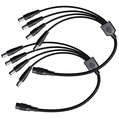 ANLINK 2PCS 1 to 4 Way DC Power Splitter Cable, 1 Female to 4 Male Connector, DC Plug 5.5mm x 2.1mm, 4-Way Power Splitter Cable Y Adapter for LED Strip Light, Router, CCTV Security Camera and More