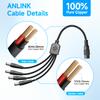 ANLINK 2PCS 1 to 4 Way DC Power Splitter Cable, 1 Female to 4 Male Connector, DC Plug 5.5mm x 2.1mm, 4-Way Power Splitter Cable Y Adapter for LED Strip Light, Router, CCTV Security Camera and More view 3