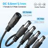 ANLINK 2PCS 1 to 4 Way DC Power Splitter Cable, 1 Female to 4 Male Connector, DC Plug 5.5mm x 2.1mm, 4-Way Power Splitter Cable Y Adapter for LED Strip Light, Router, CCTV Security Camera and More view 4