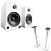 Kanto YU6MW YU6 (White) Powered Bluetooth Bookshelf Speaker System w/ SP32 32" Floor Stands (SP32PLW, White) Home Audio Bundle view 1