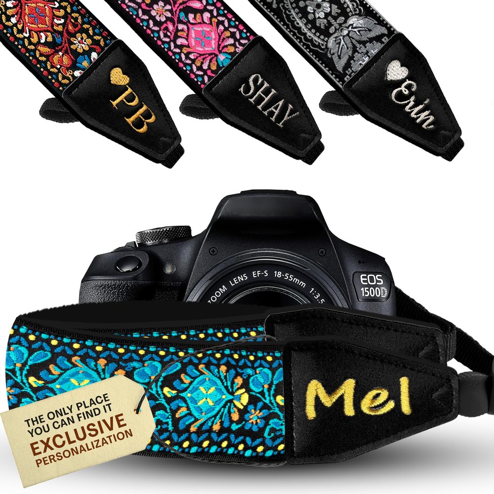 Art Tribute Custom Blue Camera Strap - Add Your Text and We Make It Especially For You Get Your Own Personalized Camera Strap, No Shipping Cost! Best Gift !