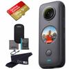 Insta360 ONE X2 360 Camera with Touchscreen - 5.7K30 360 Video, Front Steady Cam Mode, 18MP 360 Photo + InstaPano | Bundle Includes 256GB Memory Card (2 Items) view 1