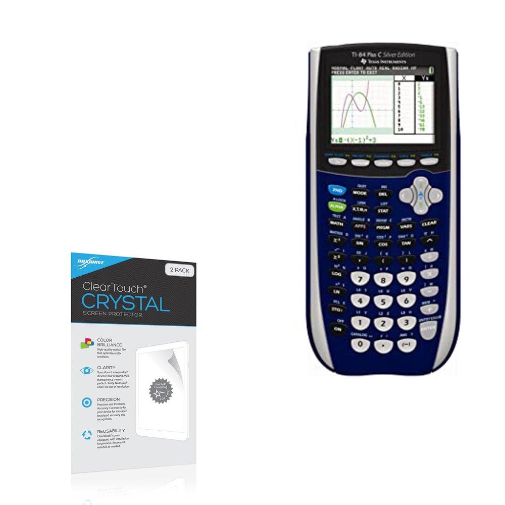 BoxWave Screen Protector Compatible with Texas Instruments TI-84 Plus C Silver Edition - ClearTouch Crystal (2-Pack), HD Film Skin - Shields from Scratches
