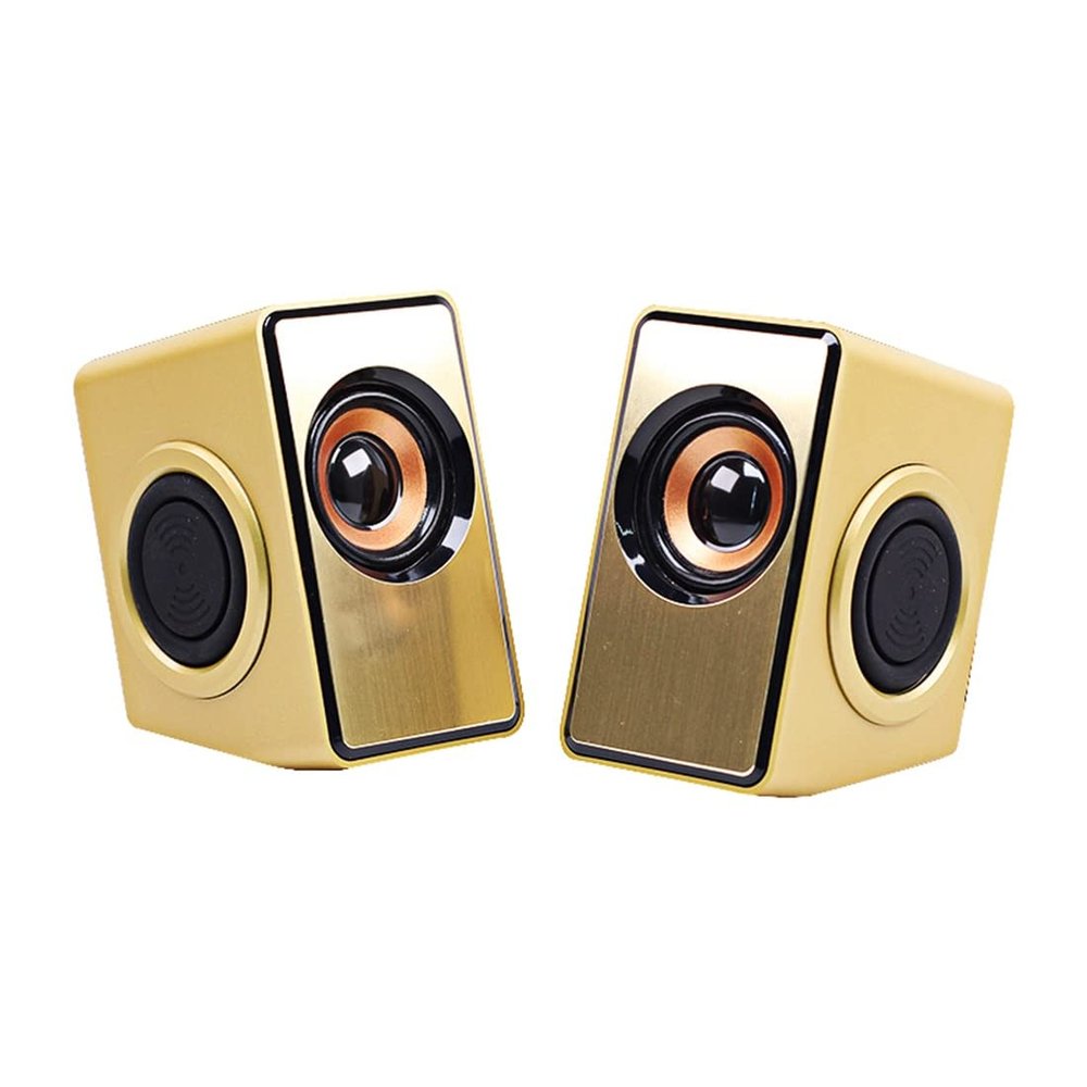 ZCYBHD USB Computer Speaker Laptop Speaker with Stereo Sound & Enhanced Bass Portable Mini Gaming Speakers 6W Volume Control 3.5 Mm Audio Plug for Windows PC Desktop (Color : Gold)