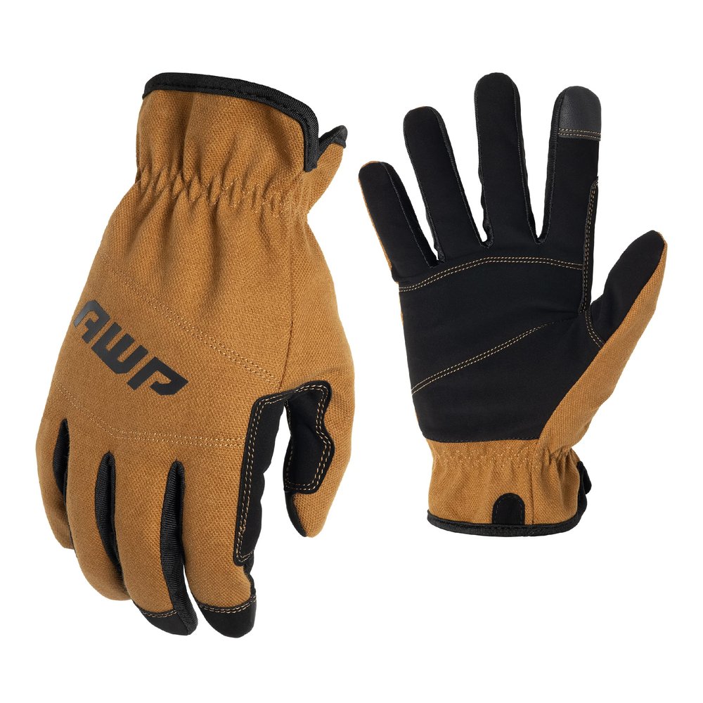 AWP Duck Canvas Utility Work Gloves for Men and Women, Abrasion Resistant, Large