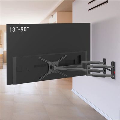 Barkan 41'' Long TV Wall Mount, 13-90 inch Dual Arm Full Motion Articulating - 4 Movement Premium Flat/Curved Screen Bracket, Holds up to 132lbs, Extra Stable, Fits LED OLED LCD