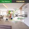 Barkan 41'' Long TV Wall Mount, 13-90 inch Dual Arm Full Motion Articulating - 4 Movement Premium Flat/Curved Screen Bracket, Holds up to 132lbs, Extra Stable, Fits LED OLED LCD view 2