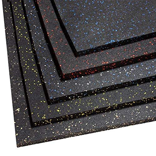 American Floor Mats 5/16" (8mm) Thick Hi-Color 35% Red/Grey/White 4' x 6' Rubber Rolls, Protective Exercise Mats, Gym Rubber Flooring