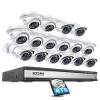 ZOSI 4K 16CH PoE Home Security Cameras System,4K 8MP 16CH H.265 CCTV NVR with 4TB HDD and 16 x 5MP Indoor Outdoor PoE IP Bullet Dome Cameras with Night Vision,Remote Access for 24/7 Recording view 1
