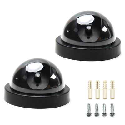 Aicosineg Fake Security Camera Dummy Dome CCTV for Home Outdoor Indoor Black 2Pcs