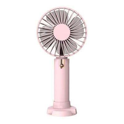 Handheld Mini Small Fan Outdoor Portable Big Wind Fan Desktop Phone Holder for Office, Travel, Camping (Color : Yellow)