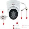 ACTi Z87 Outdoor Zoom Dome Camera; Adaptive IR; WDR; SLLS; 4.3X Zoom Lens; 1/3" Progressive Scan CMOS Sensor; 4MP; Auto Focus; Defogging; Digital Noise Reduction; Built-in Microphone; DC 12V, PoE view 2