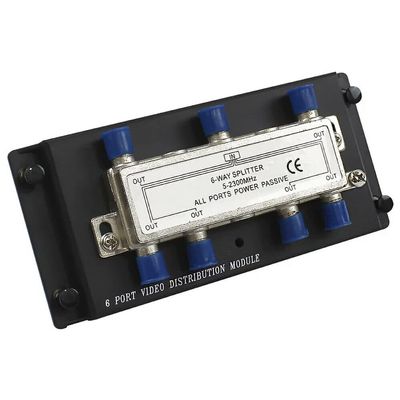 Wavenet 3026-N 6-Way Coaxial Cable Splitter Module with Plastic Bracket