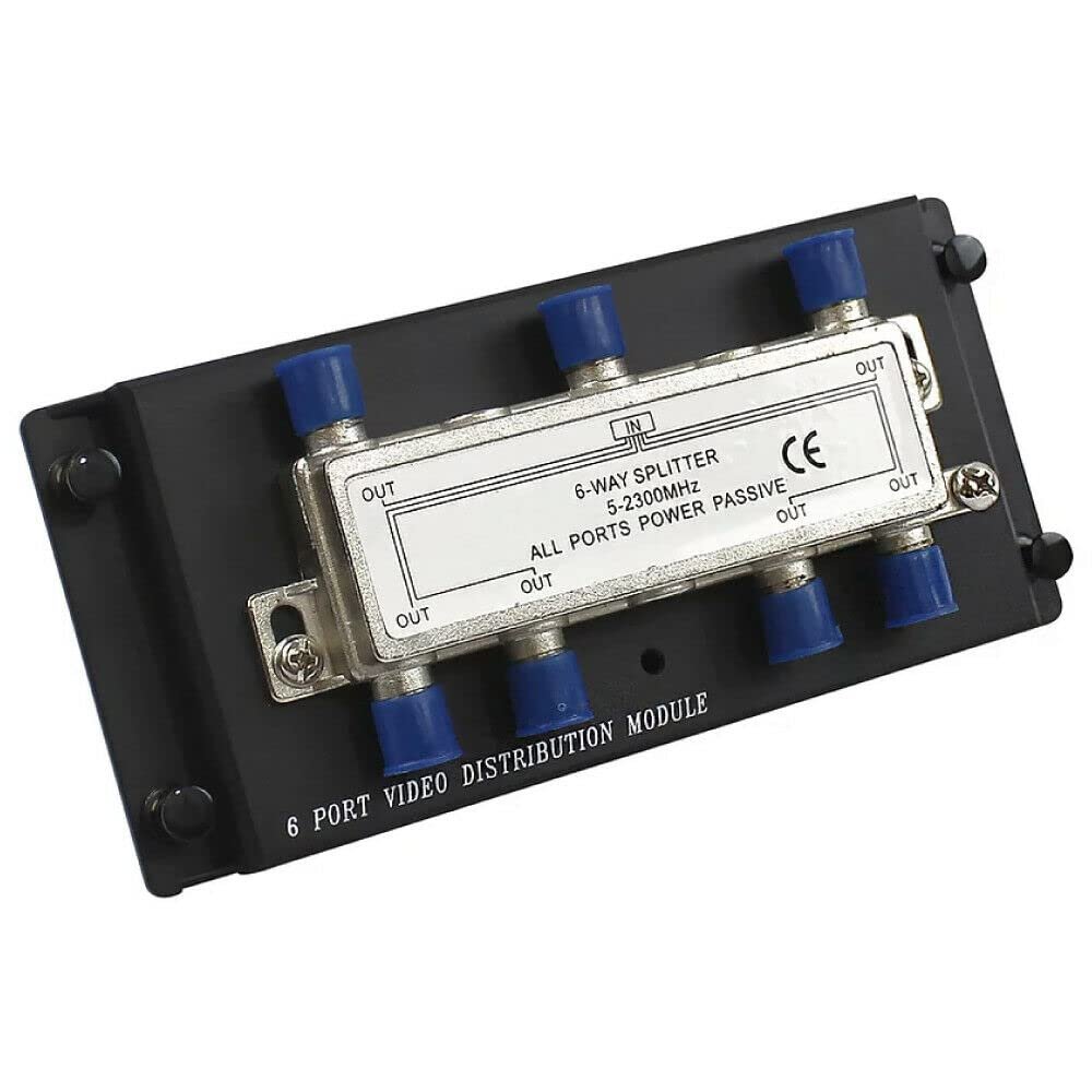Wavenet 3026-N 6-Way Coaxial Cable Splitter Module with Plastic Bracket