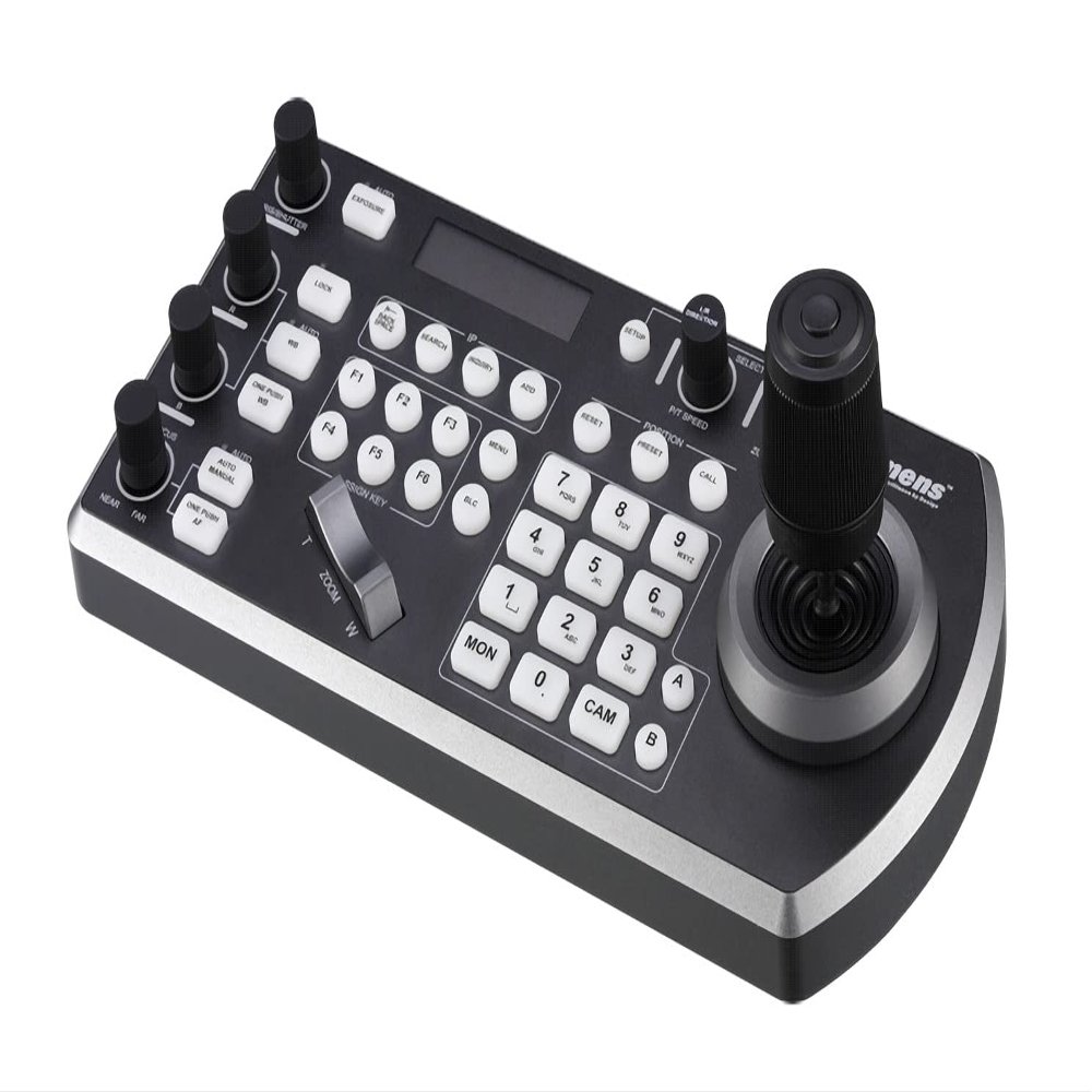 Lumens VS-KB30 Compact IP Camera Controller, Joystick for Pan/Tilt/Zoom, LCD Display, Backlight Keypad, DC12V / PoE, RS-232C / RS-422 x2 / Ethernet Control Interfaces