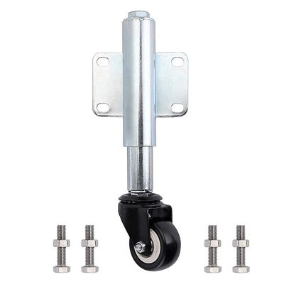 ASDUU Spring Loaded Gate Castor, Retractable 6cm Swivel Gate Caster Wheel for Garden Wooden Gate, Yard Fence, Load Capacity 50Kg Casters