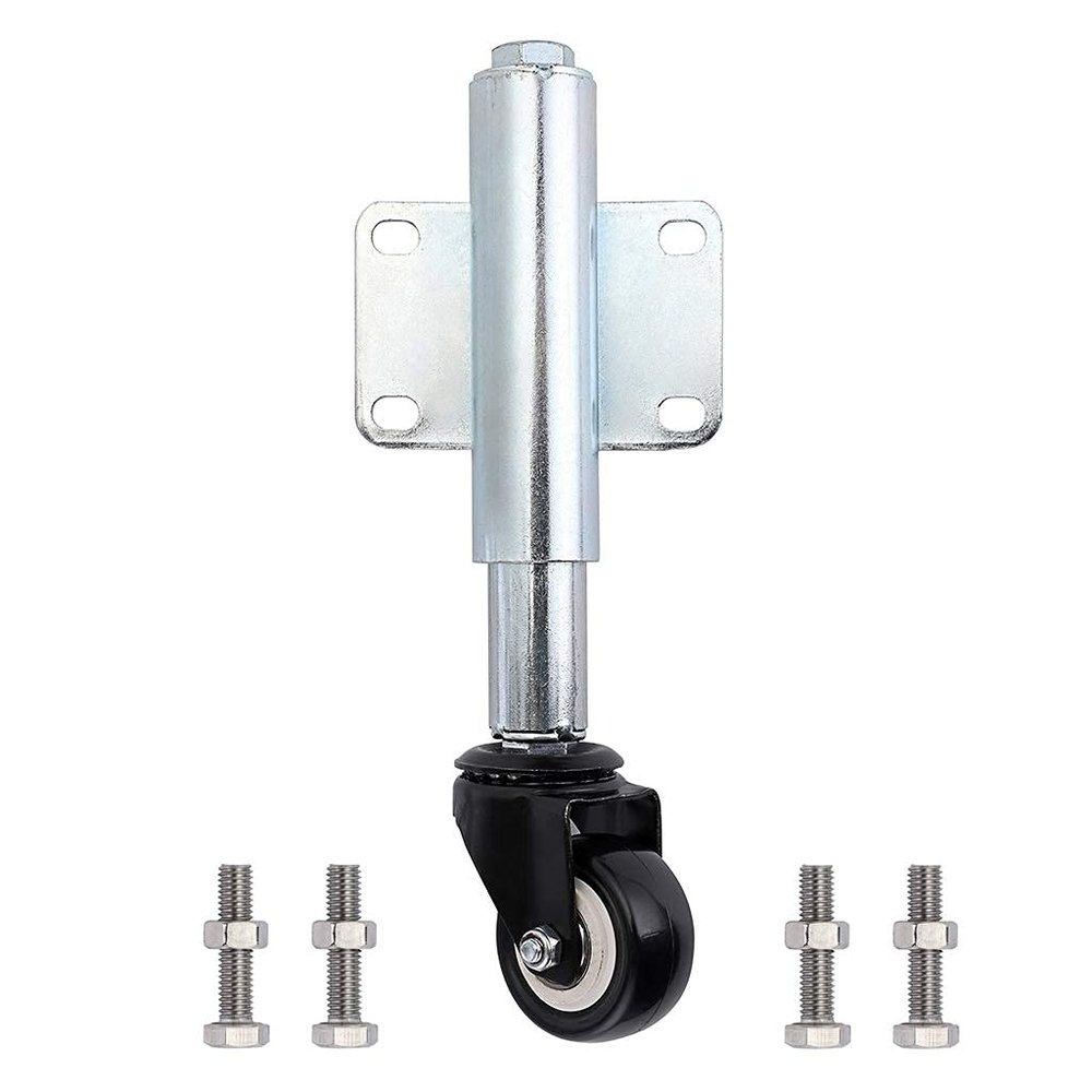 ASDUU Spring Loaded Gate Castor, Retractable 6cm Swivel Gate Caster Wheel for Garden Wooden Gate, Yard Fence, Load Capacity 50Kg Casters