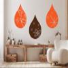 Mid Century Modern Rain Drops Wall Decal Retro 70s MCM Inspired Yellow Abstract Wall Art Panel Modern Home Decor 22" Wide x 33" High view 1