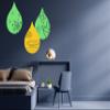 Mid Century Modern Rain Drops Wall Decal Retro 70s MCM Inspired Yellow Abstract Wall Art Panel Modern Home Decor 22" Wide x 33" High view 3