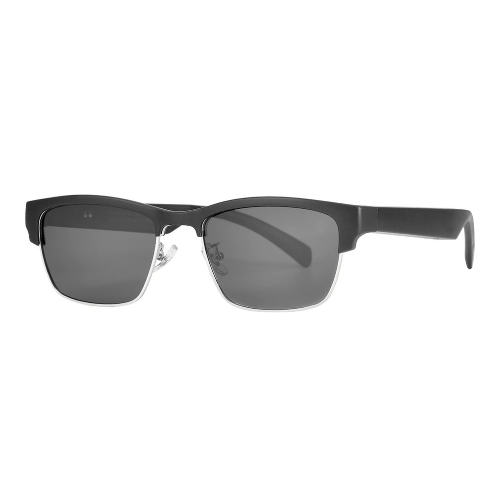 Meagtlva Bluetooth Glasses for Men,Smart Glasses,Bluetooth Sunglasses,6 Hours Handfree Music Call for All Smart Devices (Sunlens-Silver)