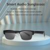 Meagtlva Bluetooth Glasses for Men,Smart Glasses,Bluetooth Sunglasses,6 Hours Handfree Music Call for All Smart Devices (Sunlens-Silver) view 2