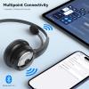 LEVN Bluetooth Headset, Wireless Headset with Microphone & Mute Button, 60Hrs Talk Time, On-Ear AI Noise Cancelling Headphones with Bluetooth 5.2 Multipoint for Trucker/Remote Work/Online Class/Zoom view 4