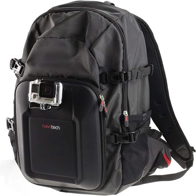 Navitech Action Camera Backpack & Red Storage Case with Integrated Chest Strap - Compatible with Dragon Touch 4K Action Camera