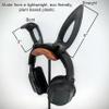 DirectNine Basics Bunny Ears for Headphones - Adorable Bunny Headphones Attachment in Sparkle Black/White with Hidden Self Fastener - Straight/Bent, Adjustable, Plastic, Gaming Accessory (Set of 2) view 3
