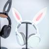 DirectNine Basics Bunny Ears for Headphones - Adorable Bunny Headphones Attachment in Sparkle Black/White with Hidden Self Fastener - Straight/Bent, Adjustable, Plastic, Gaming Accessory (Set of 2) view 4