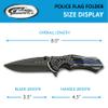 SZCO Supplies 8-Inch Police Flag Folding Knife  Assisted Open Liner Lock EDC Pocket Knife with Stainless Steel Clip Point Blade and Thin Blue Line Handle for Everyday Carry view 3