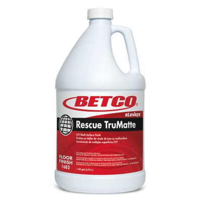 Betco Rescue Floor Finish, TruMatte, 128 Oz Bottle, Case Of 4