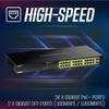 TRENDnet 26-Port Gigabit PoE+ Switch, TPE-TG262, 380W PoE Power Budget, 52Gbps Switching Capacity, Ethernet Splitter, NDAA & TAA Compliant, Lifetime Protection view 2