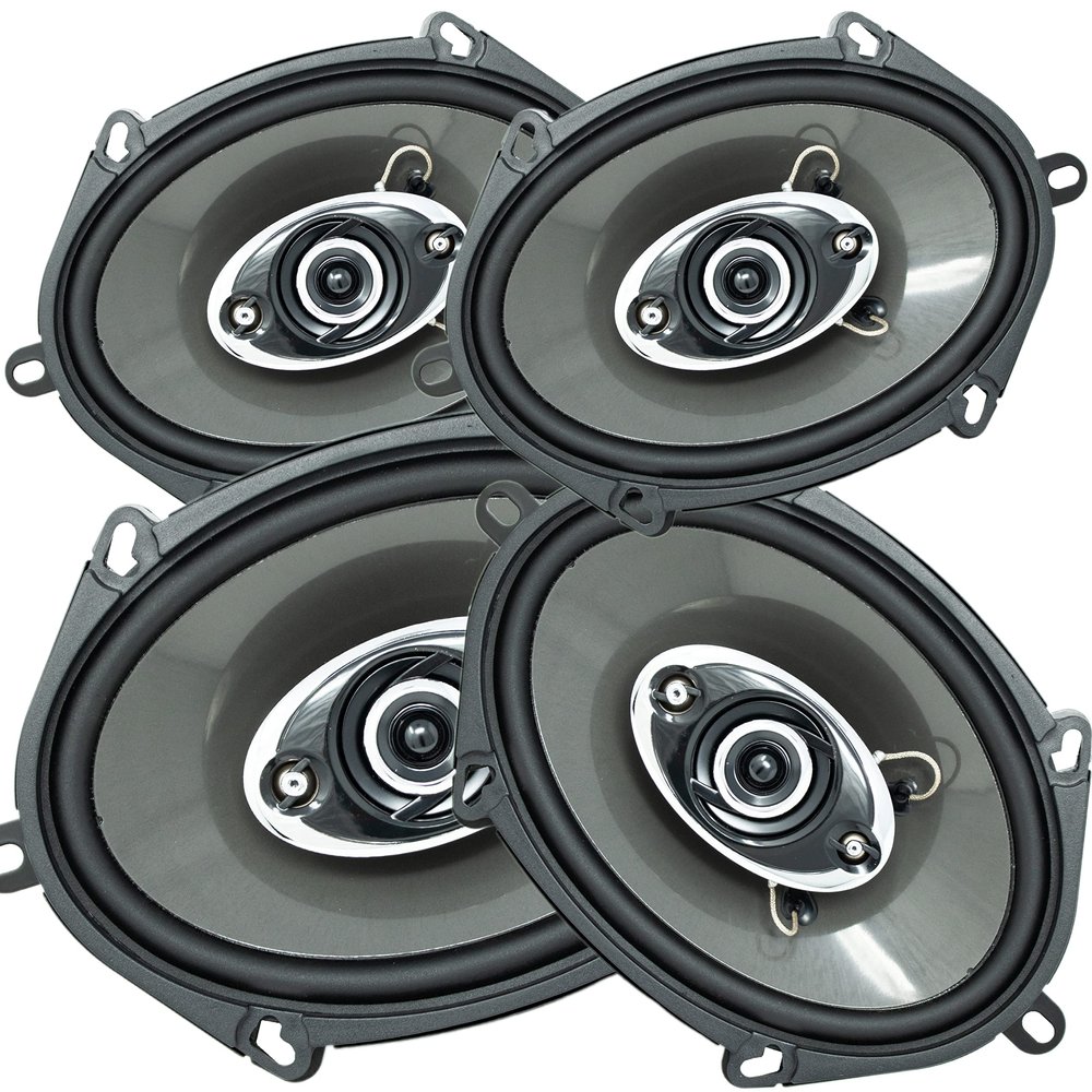 AUDIOTEK 4X K7 5x7 / 6x8 in 4-Way 380 Watts Coaxial Car Speakers CEA Rated 4 Ohm for Car, RV, ATV, Motorcyle (2 Pairs) (4 Speakers)