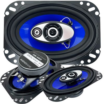 Audiobank 2X 4x6 in 3-Way 250 Watts Coaxial Car Speakers CEA Rated 4 Ohm for Car, RV, ATV, Motorcyle (Pair) (2 Speakers)