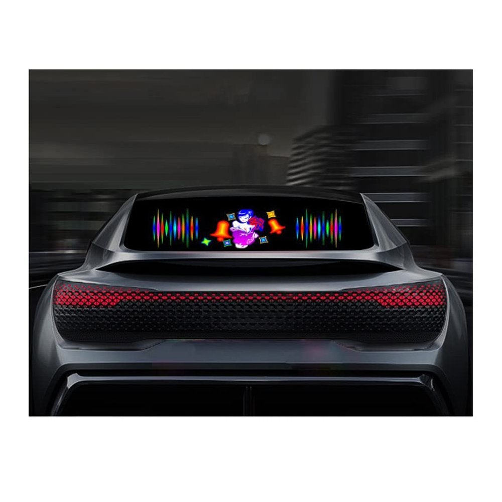AGYHAM Car Music Rhythm Mood Light Sticker, Music Beat Activated Car Equalizer Rhythm LED Flash Bar (Size : 90x25cm/35.43x9.84in)