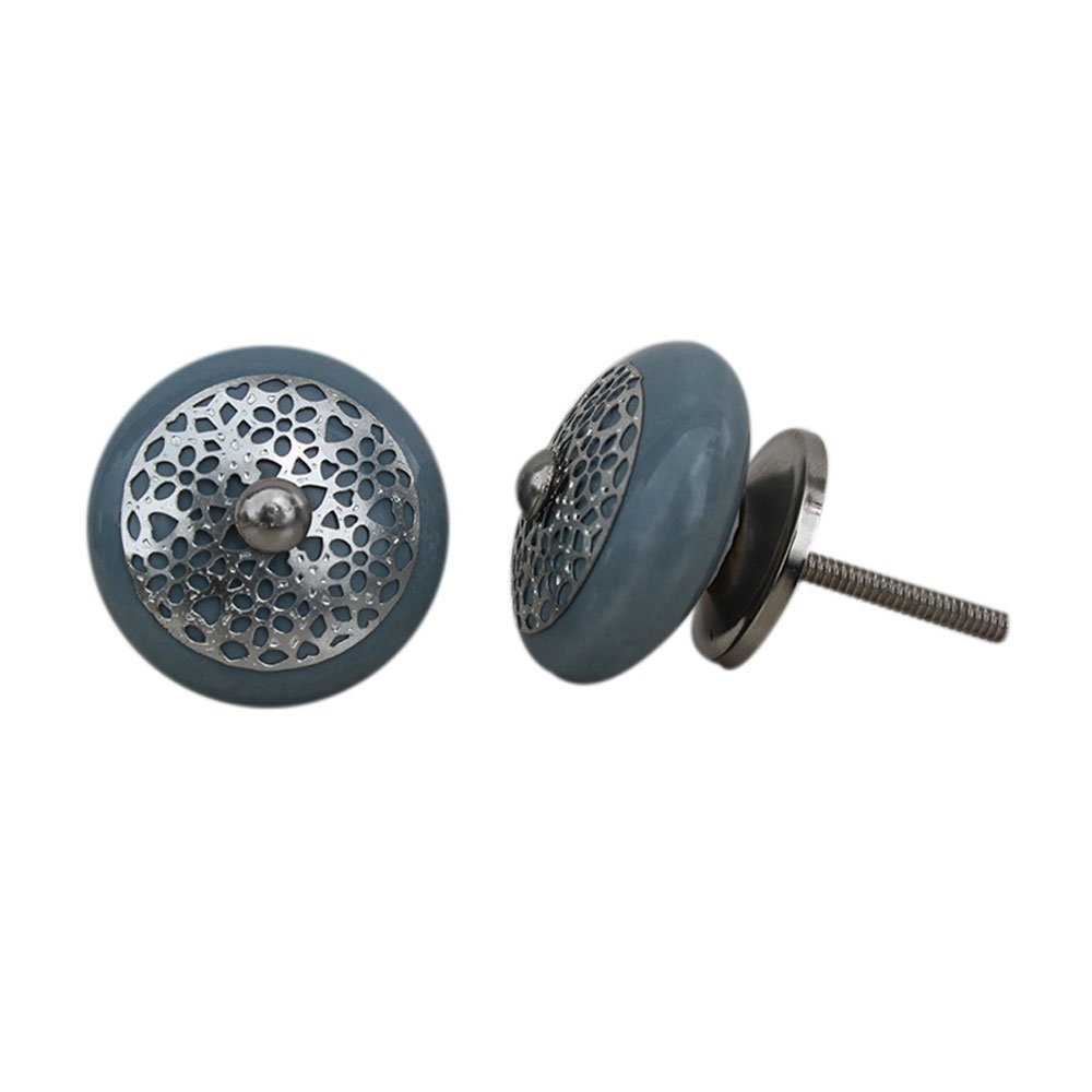 Indian Shelf 10 Piece Grey Ceramic Modern Cabinet Pulls Drawer Knobs Dresser Handles Stylish Design Strewn Flat