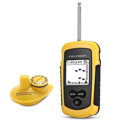 Atibin Castable Shore Fish Finder Kayaks Wireless Portable Depth Finder Sensor Handheld Canoe Fish Sonar Finder Detector Boat Lake Sea