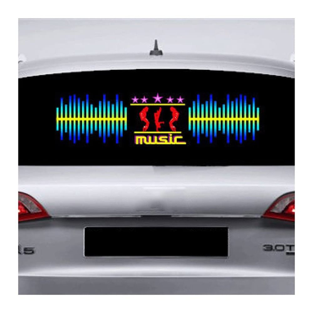 AGYHAM Car Music Rhythm Mood Light Sticker, Music Rhythm Equalizer LED Light, Universal Car Personality Decoration (Size : 90x25cm/35.43x9.84in)