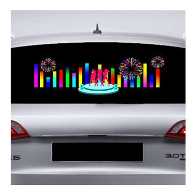 AGYHAM Car Music Rhythm Mood Light Sticker, Car Window Interior Light Stickers, Sound Activated Equalizer (Size : 90x25cm/35.43x9.84in)