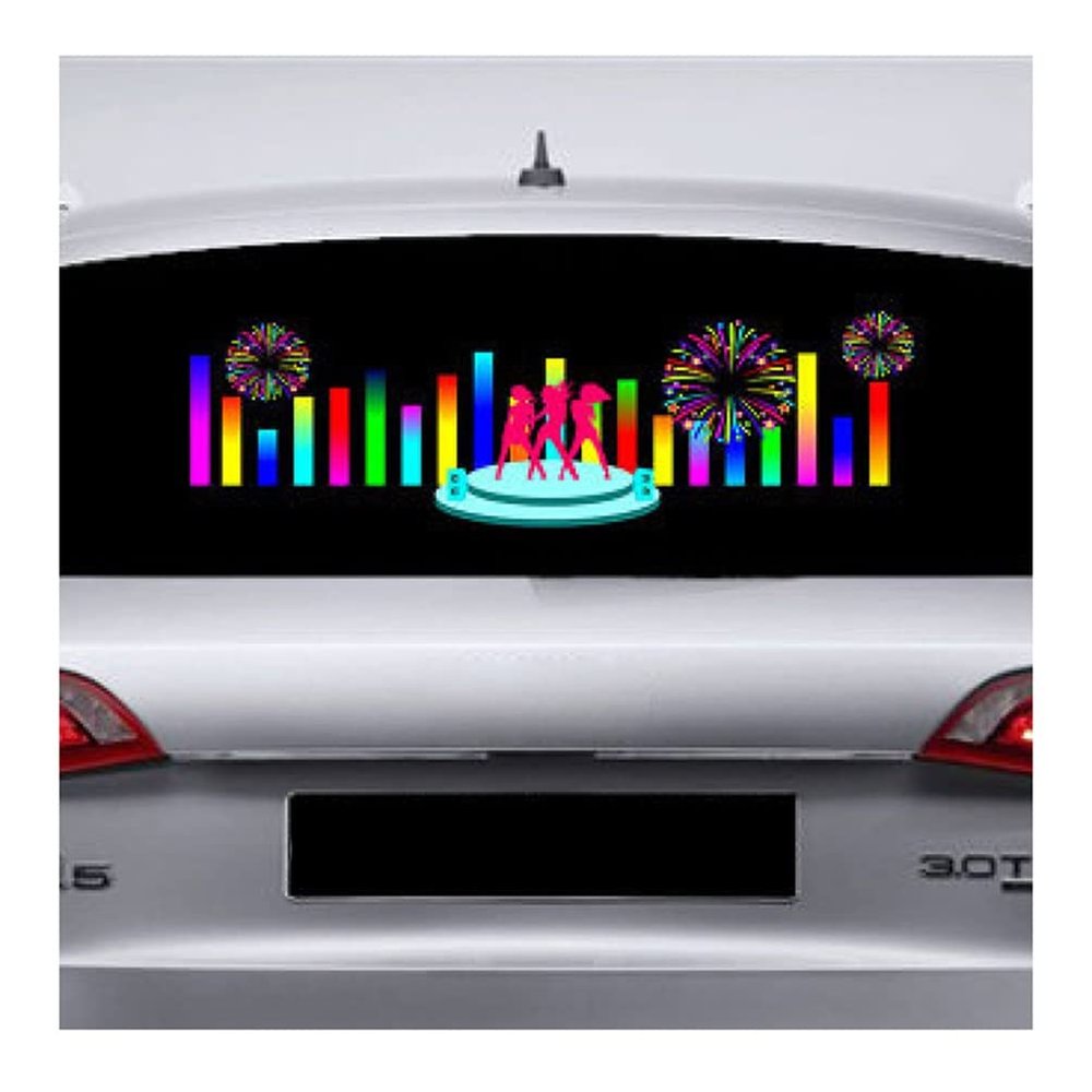 AGYHAM Car Music Rhythm Mood Light Sticker, Car Window Interior Light Stickers, Sound Activated Equalizer (Size : 90x25cm/35.43x9.84in)