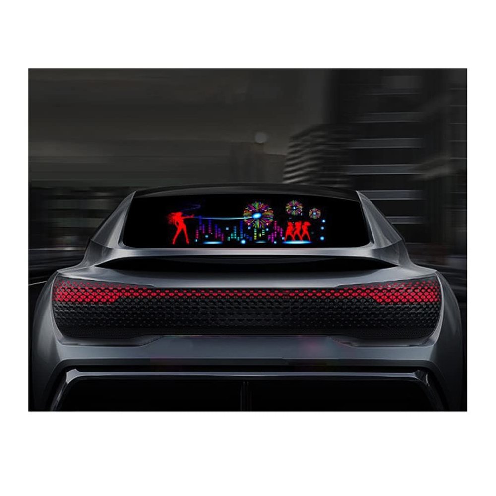 AGYHAM Car Music Rhythm Mood Light Sticker, Music Beat Activated Car Equalizer Rhythm LED Decorative Lights (Size : 90x25cm/35.43x9.84in)